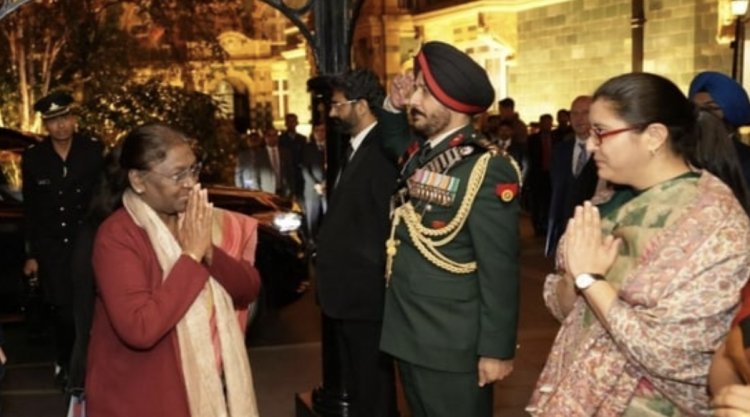 President Draupadi Murmu arrives in London to attend the funeral of Queen Elizabeth II