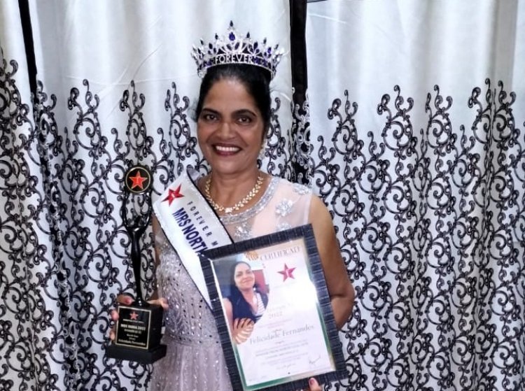 Mrs India 2022 Felicidade Fernandes state winner title from Goa