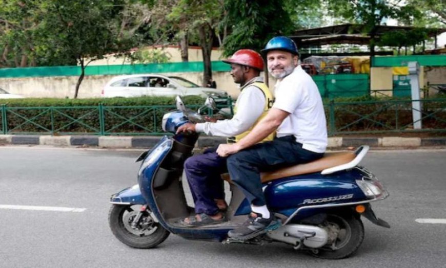 Rahul Gandhi's Scooter Ride with Delivery Boy in Karnataka Election Campaign Goes Viral