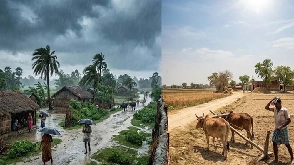 बिहार में मौसम के दो रंग, उत्तर में बारिश तो पटना में उमस भरी गर्मी बिहार में मौसम के दो रंग, उत्तर में बारिश तो पटना में उमस भरी गर्मी