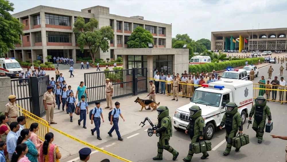 चंडीगढ़ के 7 स्कूलों को बम से उड़ाने की धमकी, डॉग स्क्वायड और पुलिस ने संभाला मोर्चा चंडीगढ़ के 7 स्कूलों को बम से उड़ाने की धमकी, डॉग स्क्वायड और पुलिस ने संभाला मोर्चा