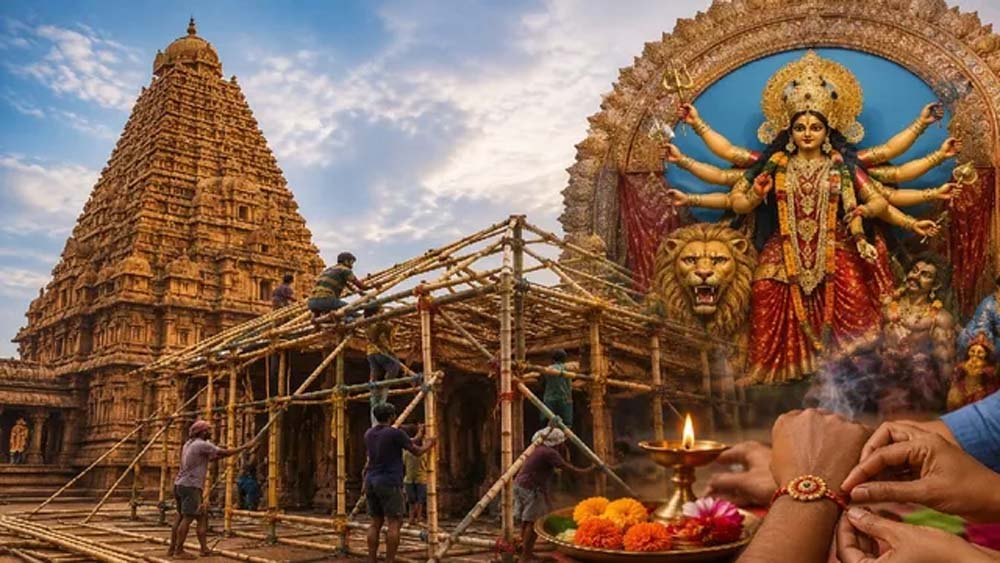 रांची में दुर्गापूजा की तैयारी तेज, इस बार बृहदेश्वर मंदिर की भव्य झलक दिखेगी