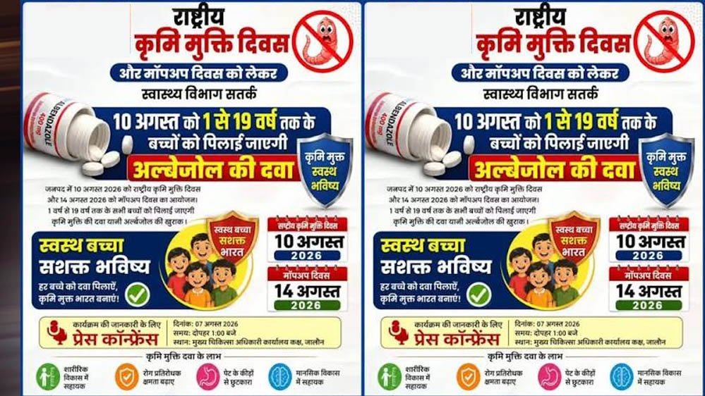 10 अगस्त को राष्ट्रीय कृमि मुक्ति दिवस एवं 17 अगस्त को मॉप-अप दिवस 10 अगस्त को राष्ट्रीय कृमि मुक्ति दिवस एवं 17 अगस्त को मॉप-अप दिवस