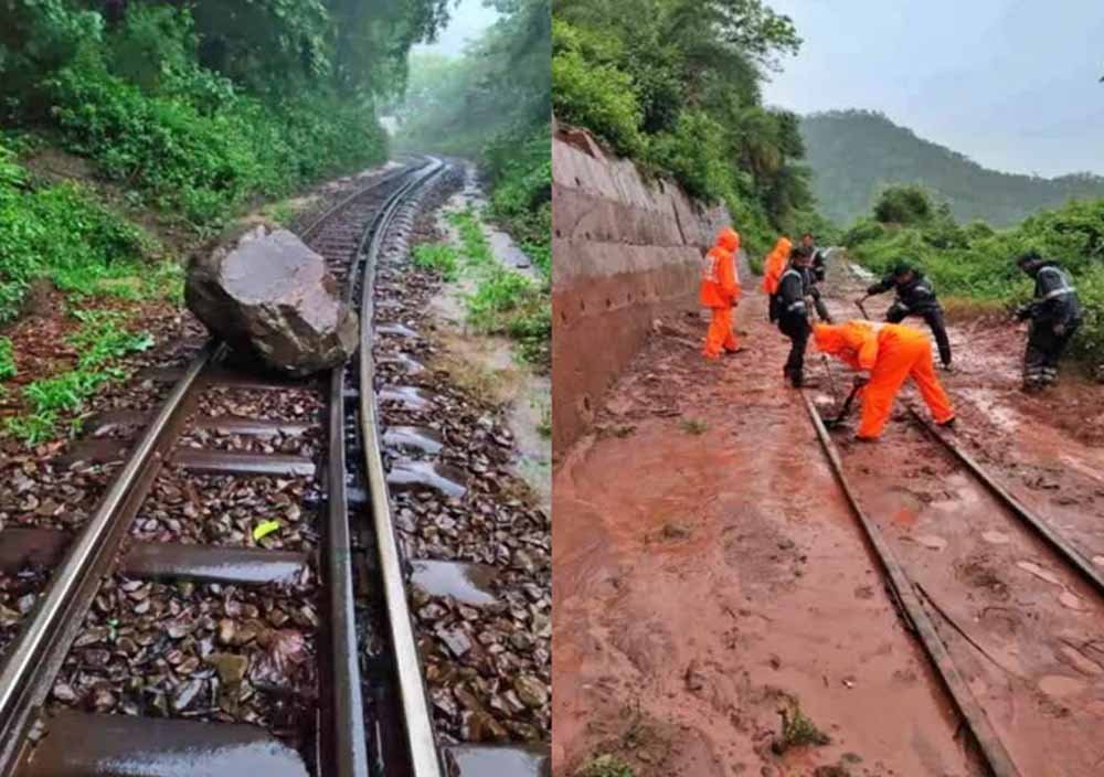 बस्तर रेल मार्ग पर लैंडस्लाइड का खतरा, सुरक्षा के लिए ट्रेनों की स्पीड कम बस्तर रेल मार्ग पर लैंडस्लाइड का खतरा, सुरक्षा के लिए ट्रेनों की स्पीड कम